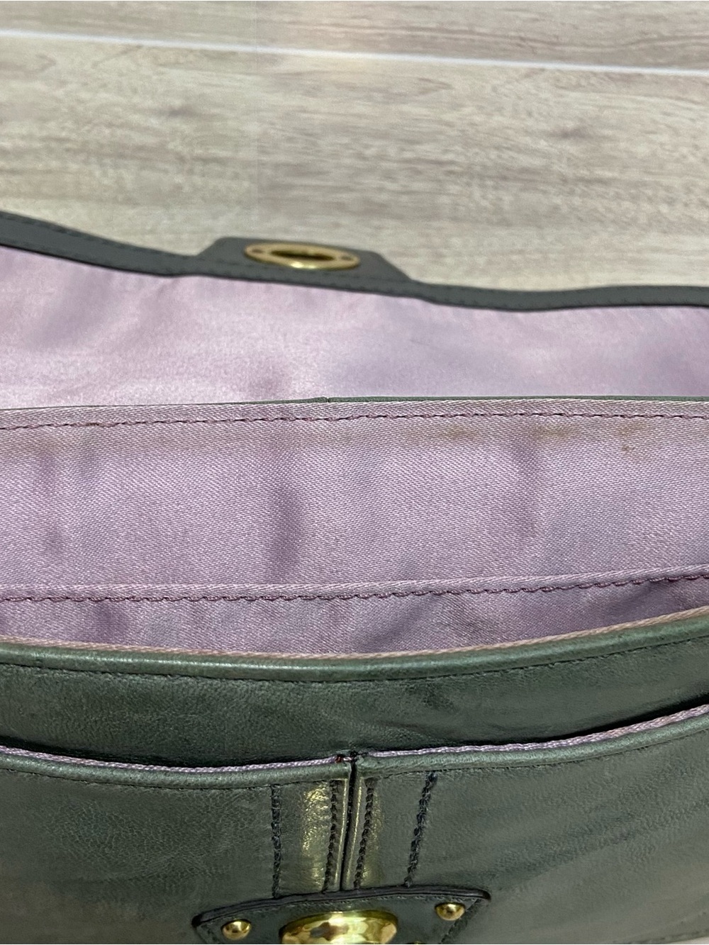 Coach Vintage Y2K Legacy Mini Shoulder Bag Wristlet Olive Green Leather - Picture 9 of 15